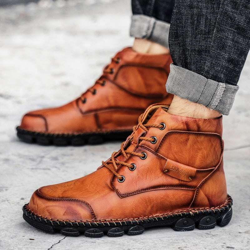 High Top Martin British Trendy Tooling Men's Boots