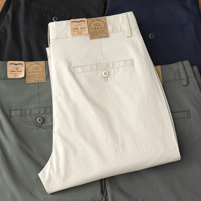 Summer Thin Breathable Casual Pants Men's Basic Style Tapered Stretch