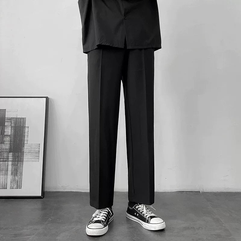 Loose Korean Style Casual White Wide Leg Trousers