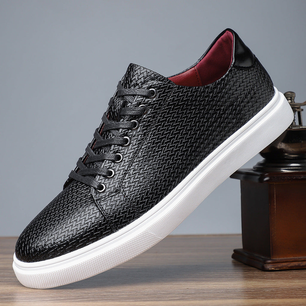 British Style Comfortable Breathable Men's Leather Shoes Low-top Flat Business