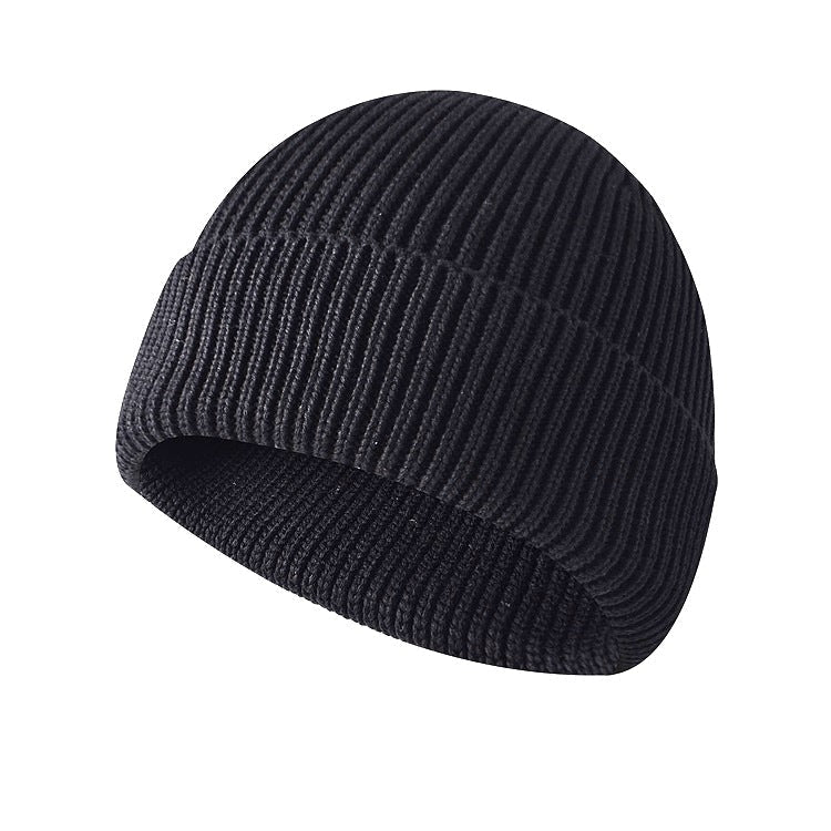 Thickened Knitted With Cotton Flip-up Lining, Outdoor Sports Ski Warm Hat