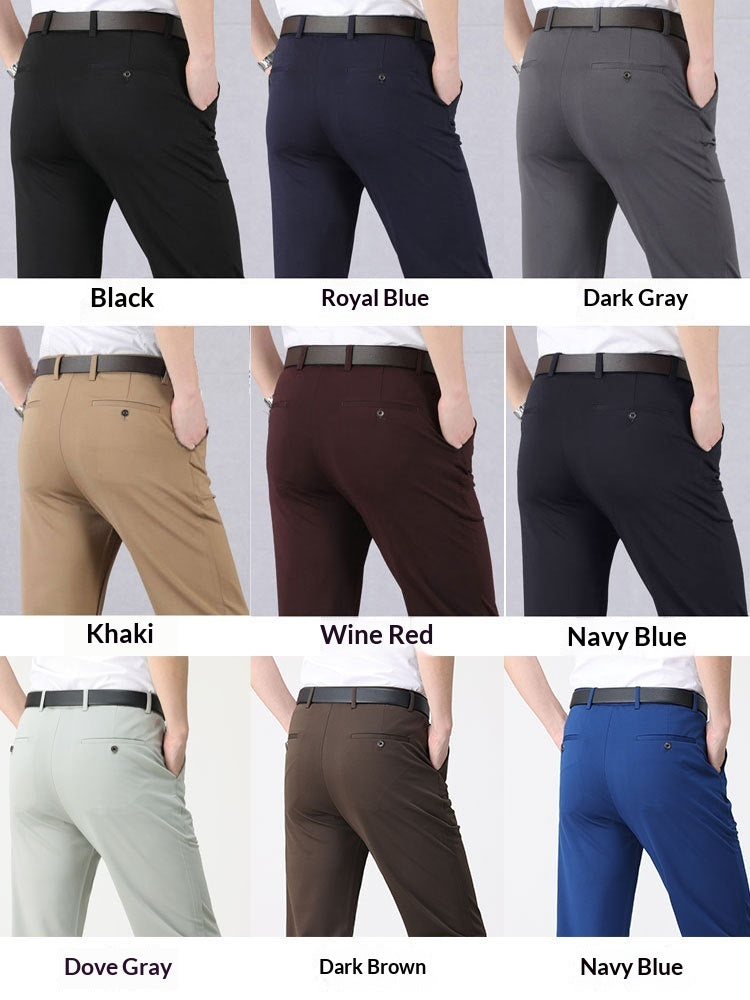 Summer Thin Ice Silk Middle-aged Men's Pants