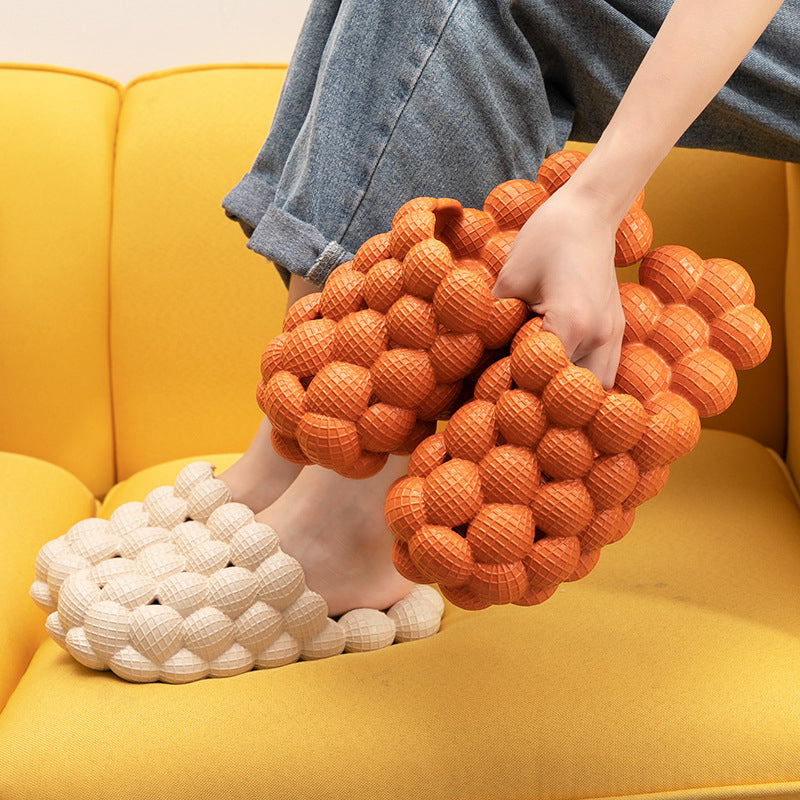 Outer Wear Creative Herringbone Baotou Thick-soled Bathroom Slippers