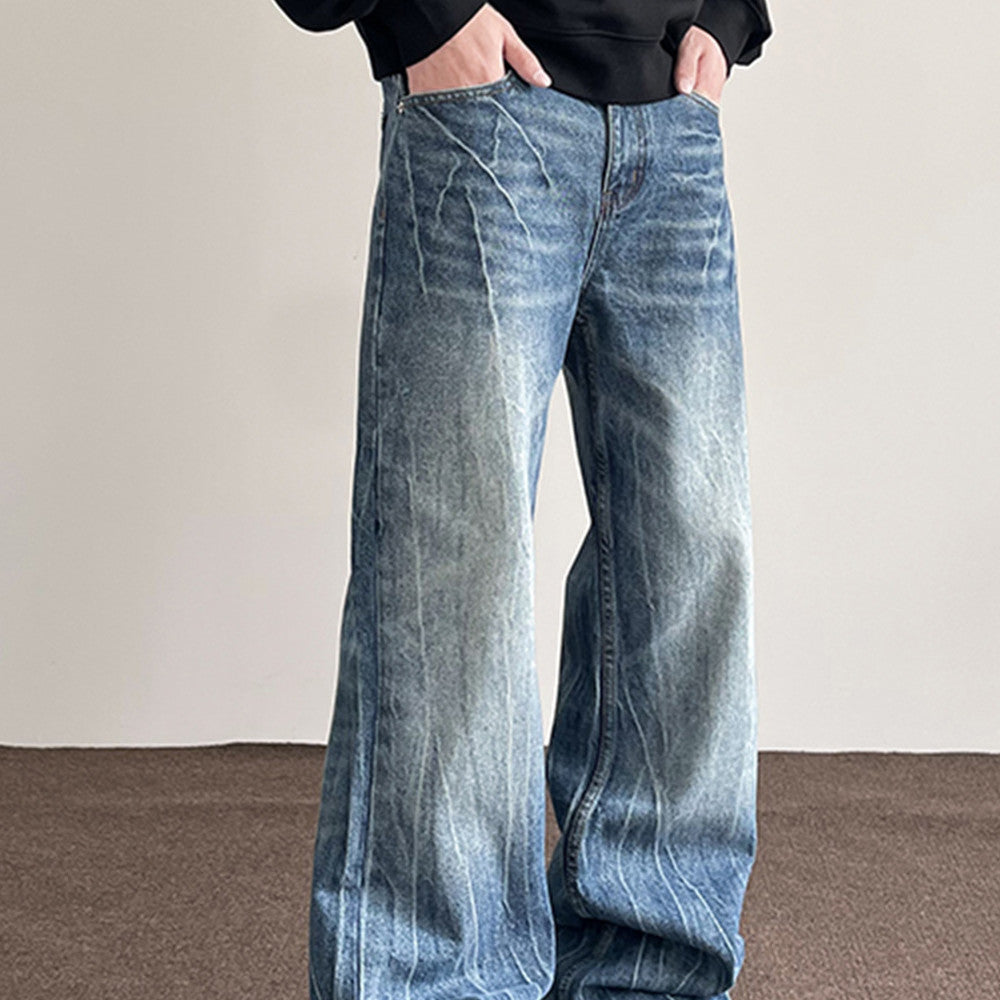 American Retro Lightning Blue Straight Jeans