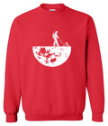 Astronaut Print Hooded And Fleece Men's Sweatshirt