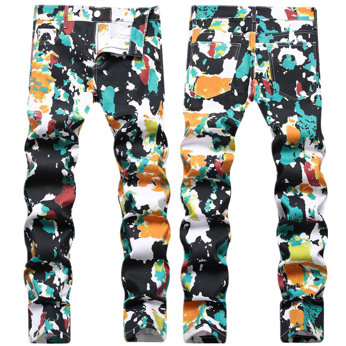 Alternative-style Trendy Stretch Slim-fit Jeans For Men