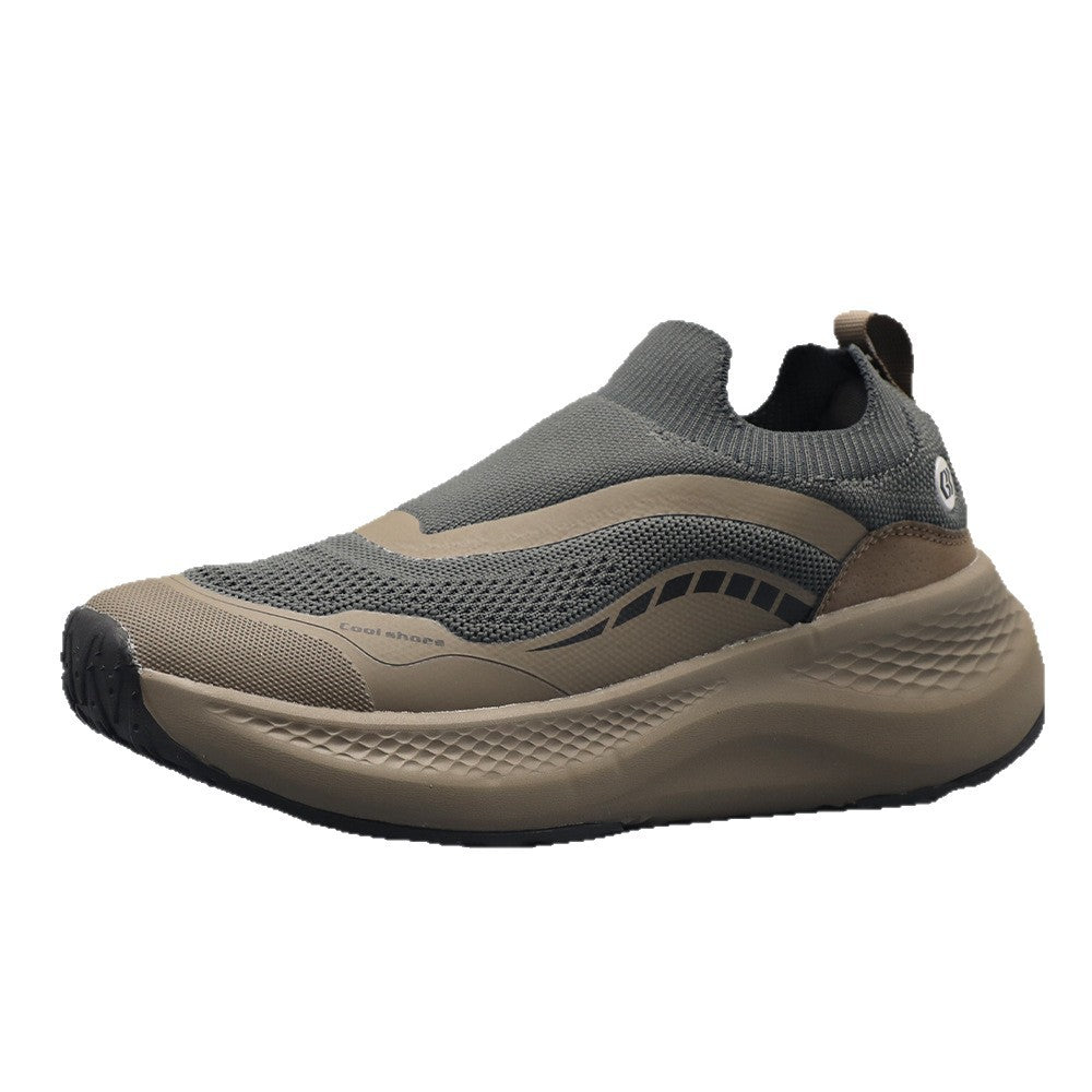 Men's Outdoor Soft-soled Running Shoes Mesh Breathable Shock Absorption Lightweight Platform