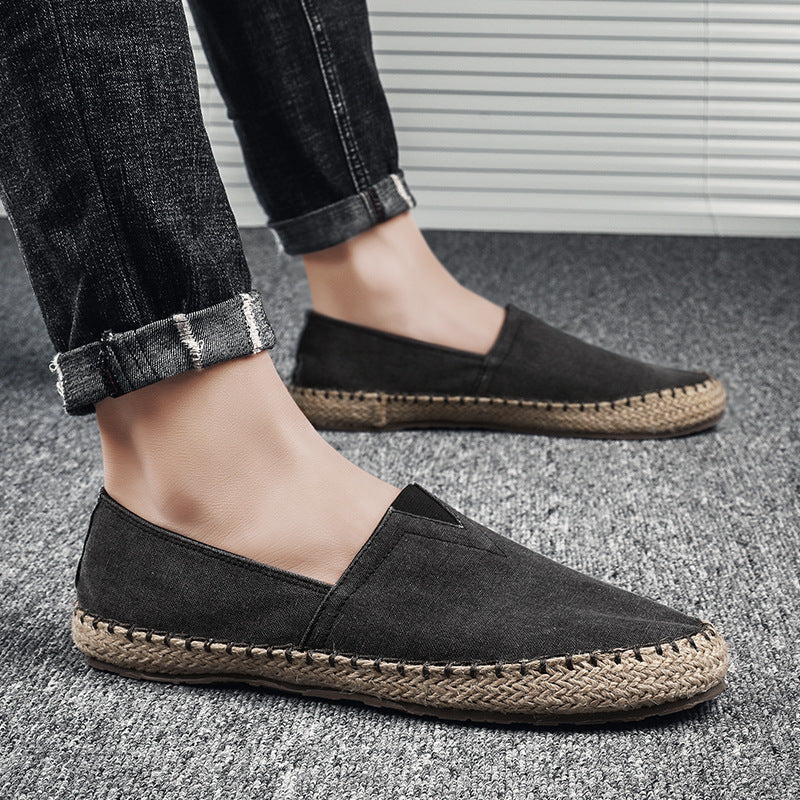 Summer Breathable Canvas Slip-on Lofter Men's Casual Linen Cloth Shoes