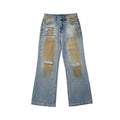 Wide Leg Straight Ripped Leisure Jeans