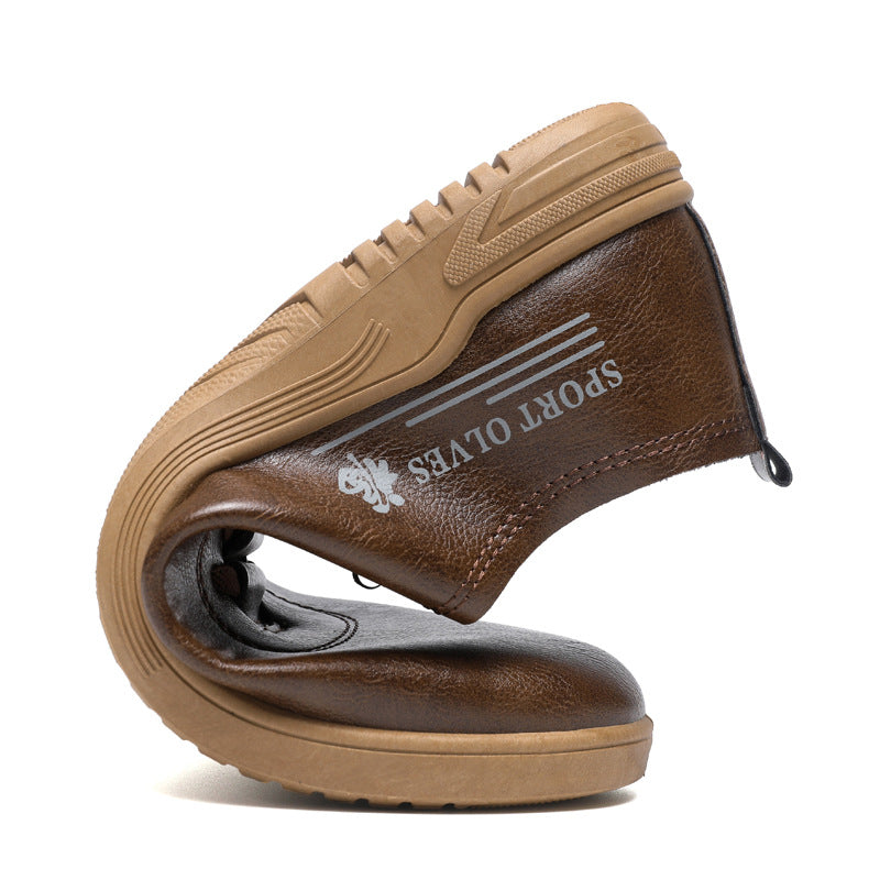 Men's Lace Up Casual Leather Shoes Fashion All-matching