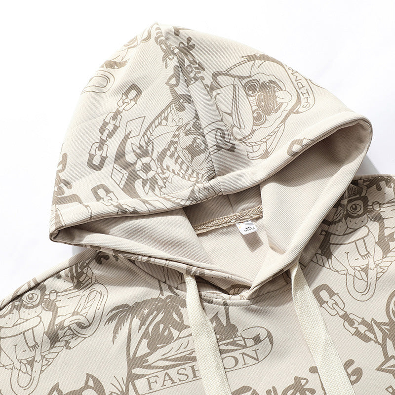 Korean Style Trendy Loose Round Neck Hooded Casual Pullover