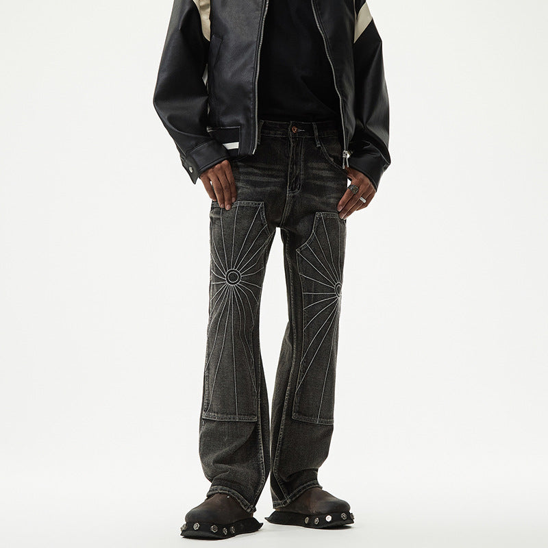 Fashion Personality Men's Simple Straight Jeans