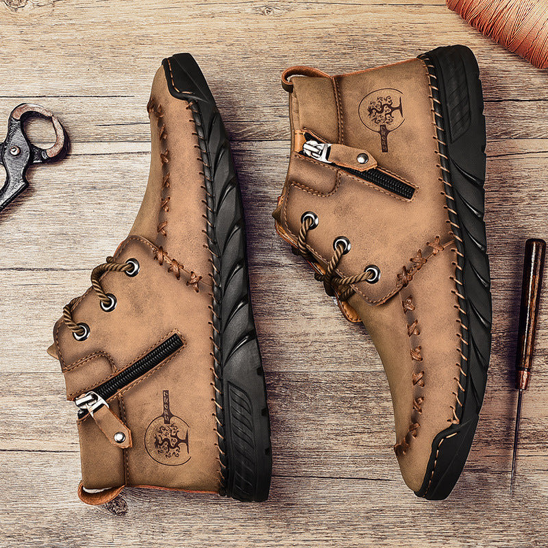 New Mid-top Men's Zipper Martin Boots
