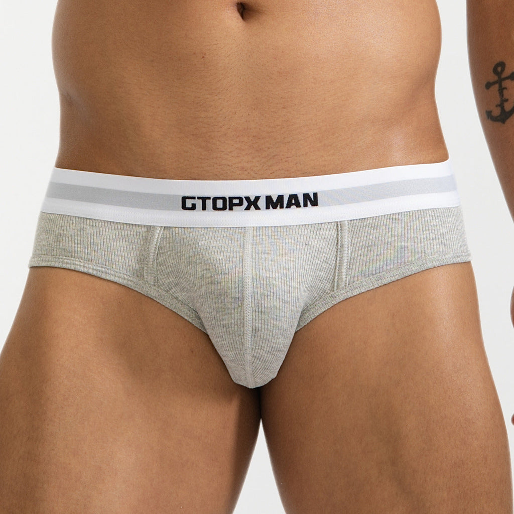 Fashion Solid Color Thread Men's Triangle Underpants
