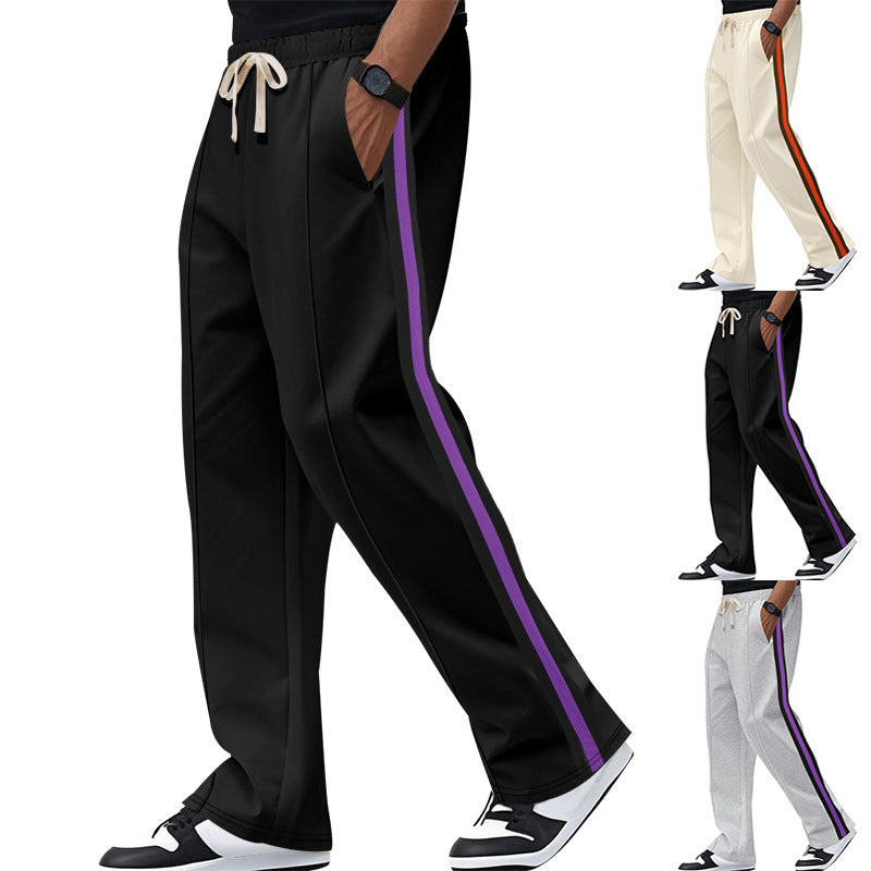 Contrast Color Side Stripe Sports Speaker Casual Sweatpants