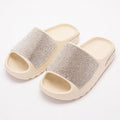 European And American Stick-on Crystals Coconut Sandals