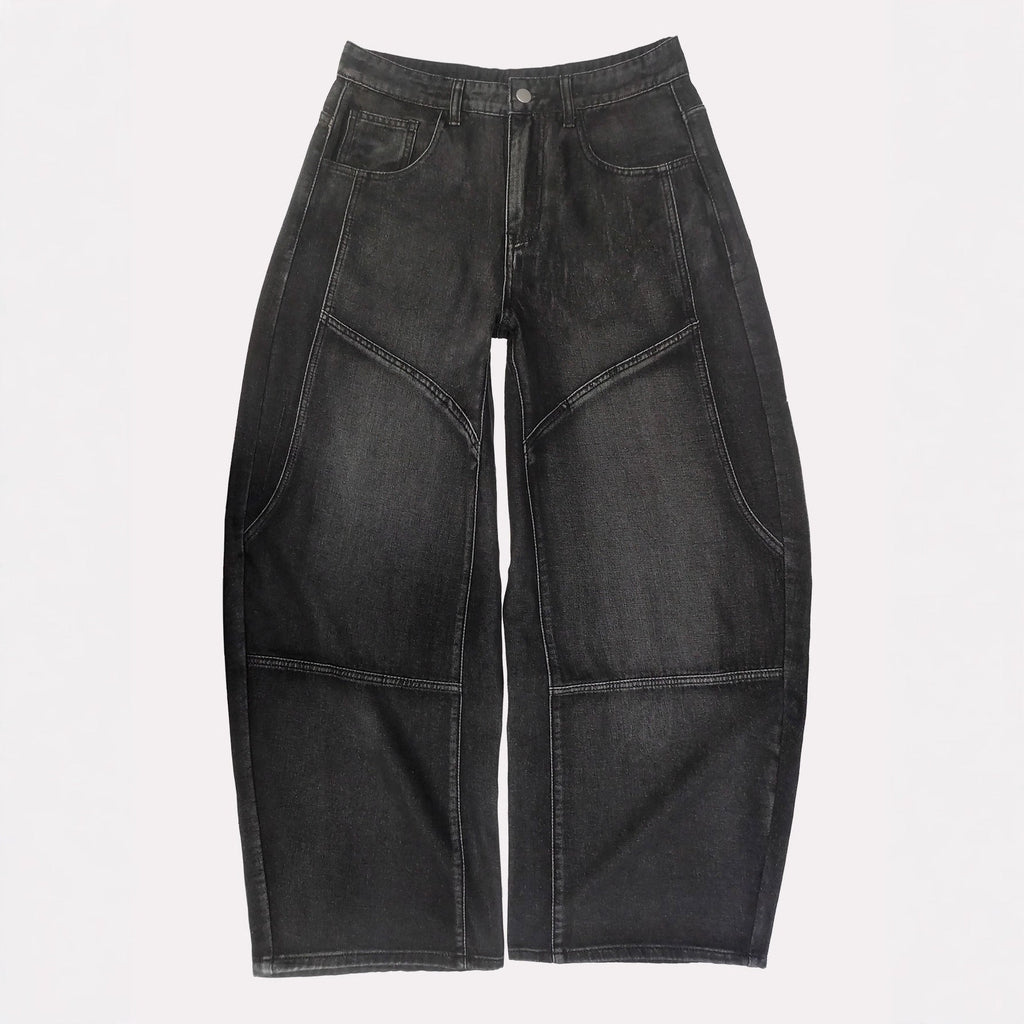 American-style Street-washed, Distressed, Slightly Flared Denim Jeans