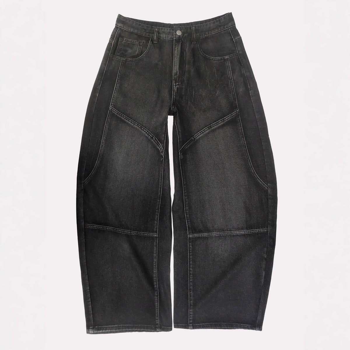 American-style Street-washed, Distressed, Slightly Flared Denim Jeans