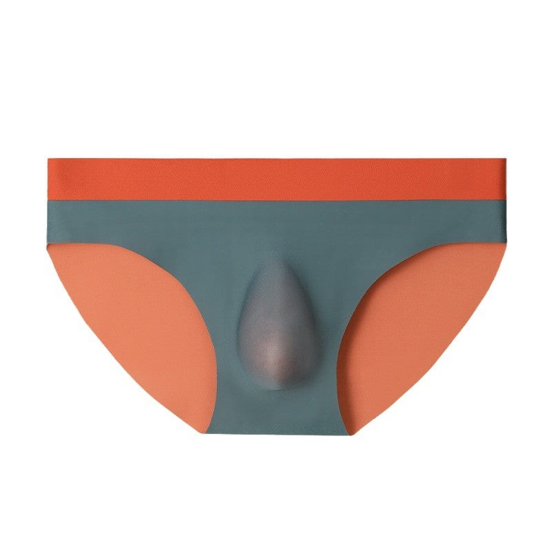 Men's Ice Silk Seamless Color Matching Sports Shorts