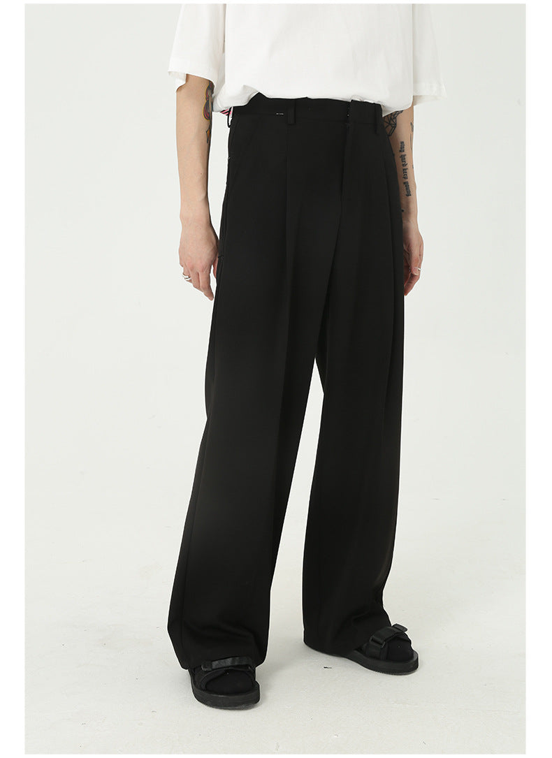 Trendy All-matching Straight Mid-waist Suit Pants For Men
