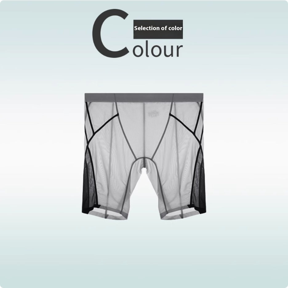 Ice Silk Sports Underpants Men's Non-trace Wear Leg Quick Dry Plus Long Wear Crotch