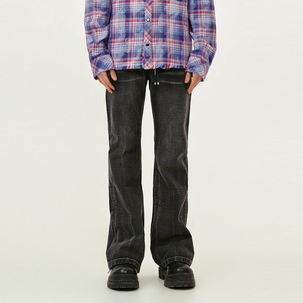 Men's Washed Distressed Cat Jeans
