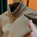 Men's Stand Collar Long Sleeve Turtleneck Zipper Top
