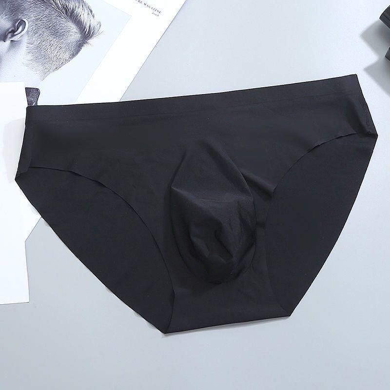 Boys Ice Silk Transparent 3D Briefs With Middle Waist