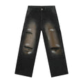 Street Retro Jeans Men's Loose Hole Straight-leg Trousers