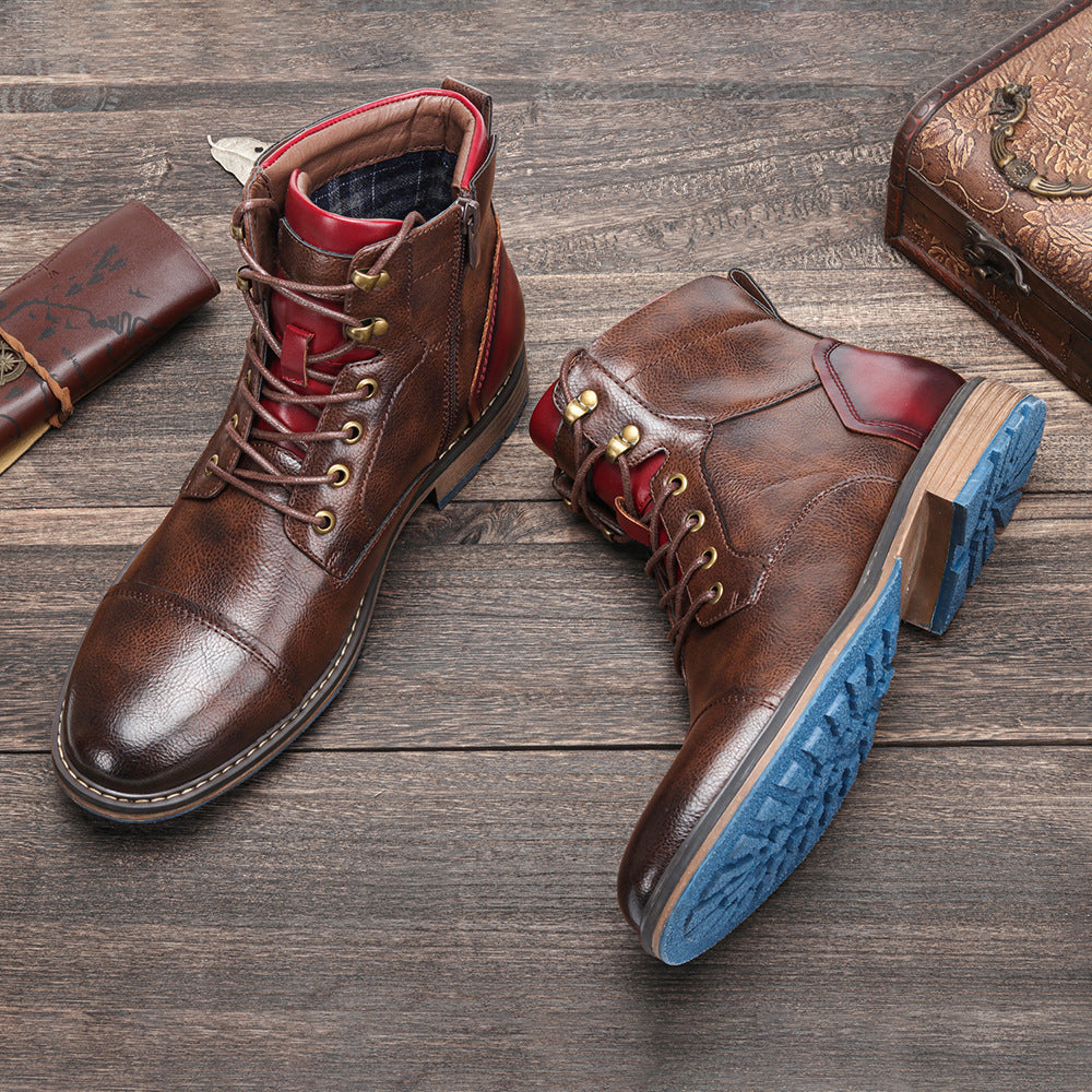 Large Size Men's Leather Boots Single Boots