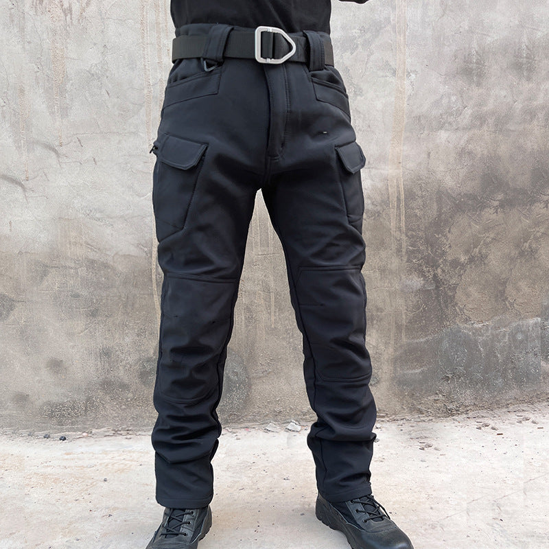 Outdoor Technical Trousers Men's Soft Shell Tactical Pants Fleece Warm Leisure