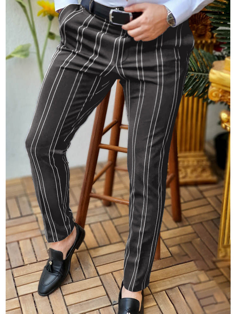 Men's Casual Striped Trousers