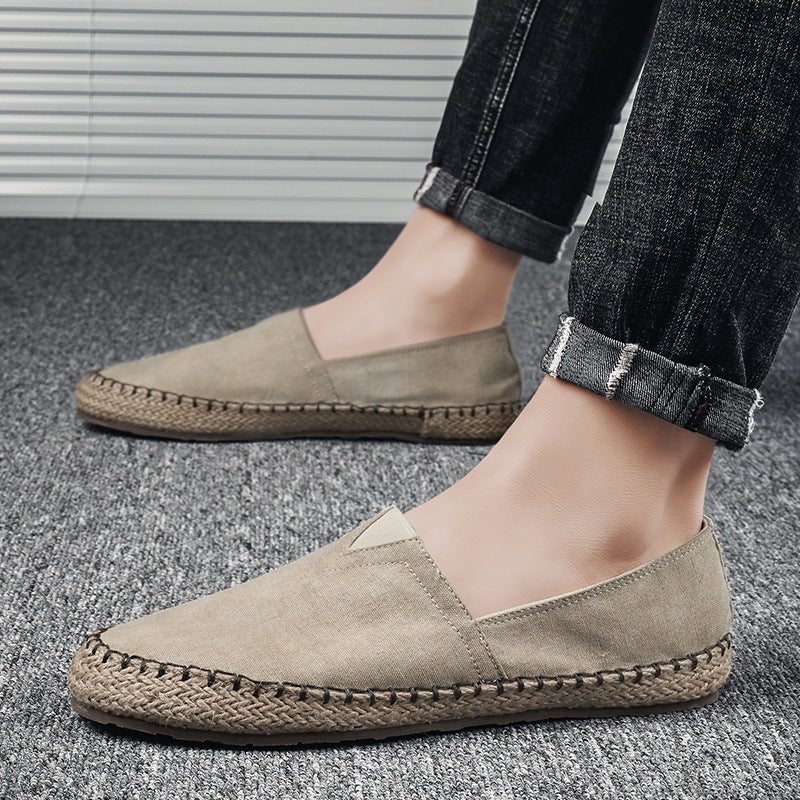 Summer Breathable Canvas Slip-on Lofter Men's Casual Linen Cloth Shoes
