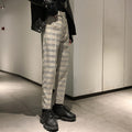 Plaid Men's Dress Pants Trendy Casual Stylish British-Style Slim-Fit