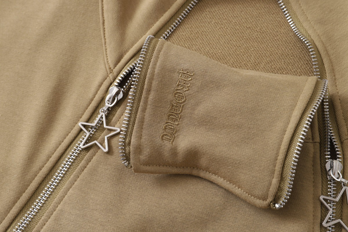 Couple's Double Zipper Neutral Loose Coat