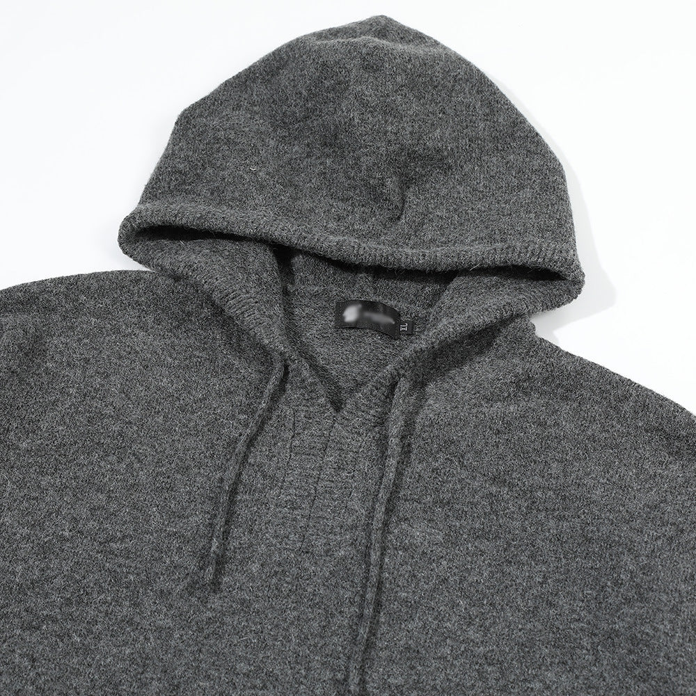 Street Fashion Warm Keeping Solid Color Hoodie