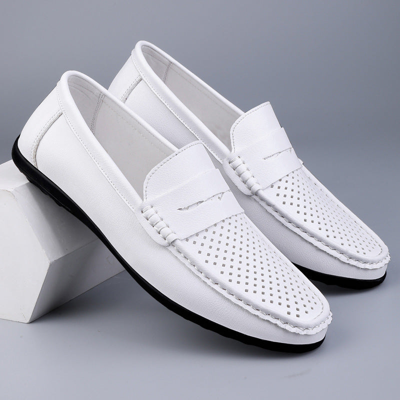 Men's Leather Shoes Microfiber Hollow-out Loafers
