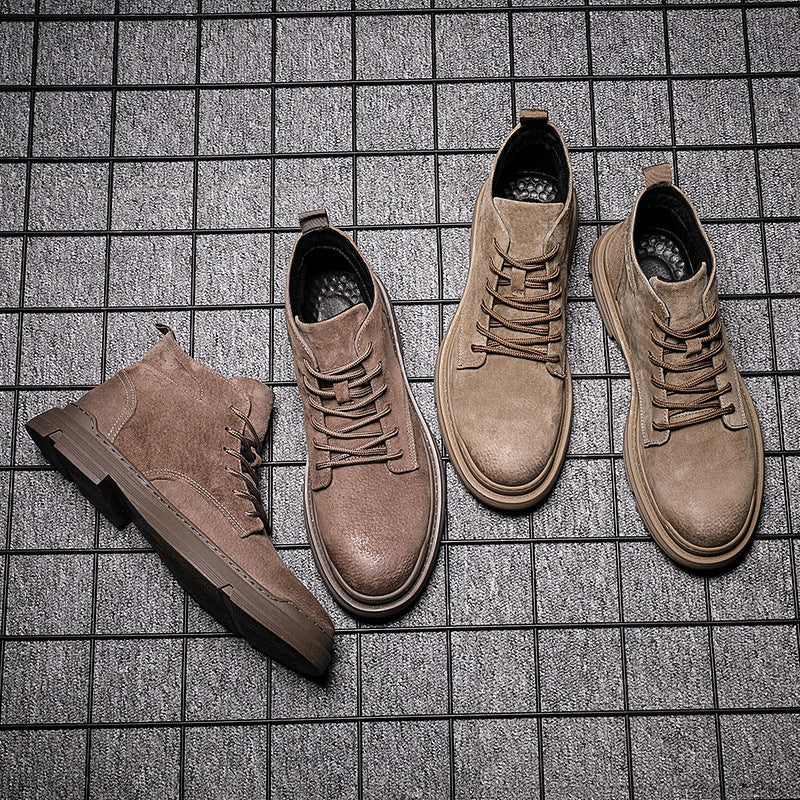 Lace-up Martin Boots Men Platform Ankle Boots Fall Winter Shoes