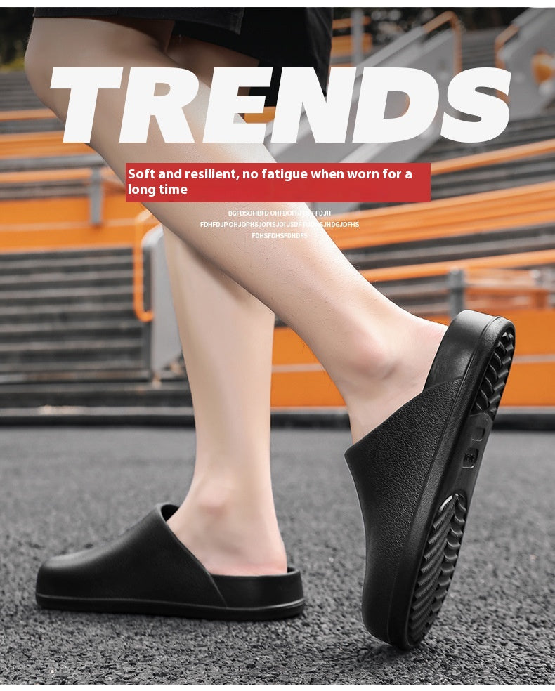 Closed-toe Slippers Outer Wear Non-slip, Waterproof And Oil Resistant Half Slippers
