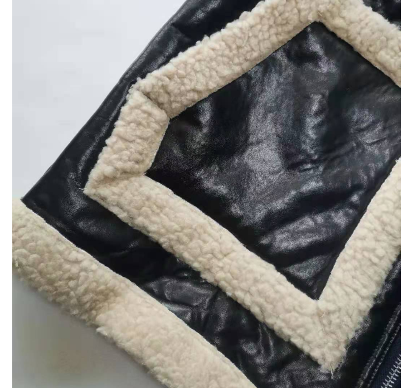 Men's Casual Coat PU Fur Integrated Jacket