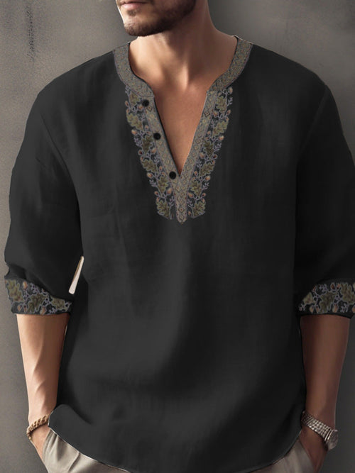 3D Digital Printing Bamboo Linen Long Sleeve European And American