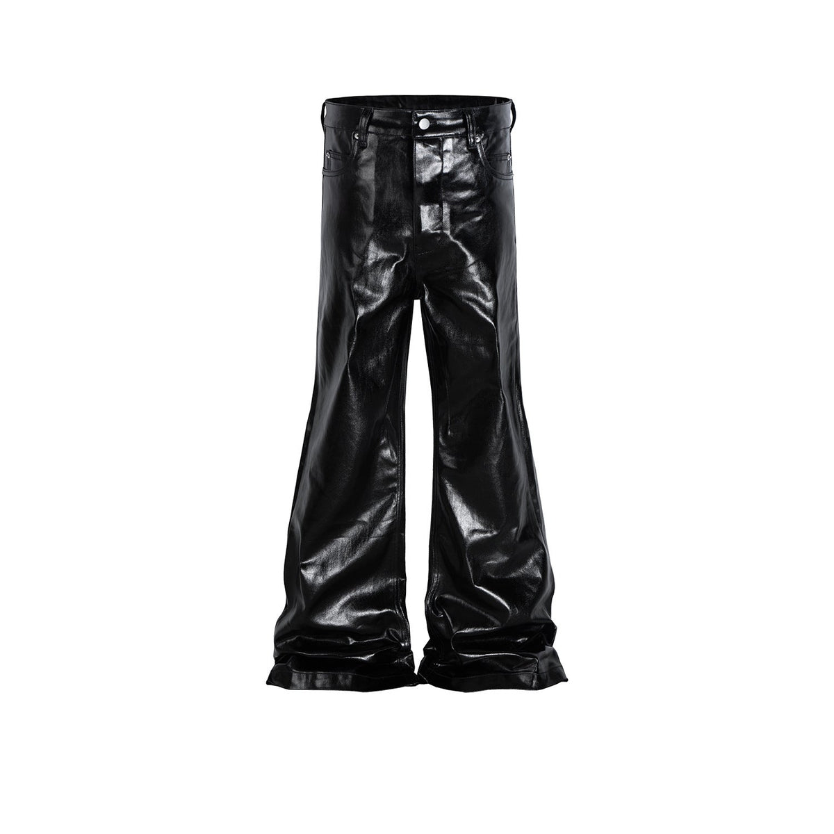 Black Coated Shiny Patent Leather Skinny Jeans