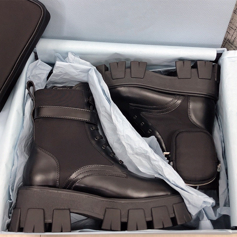 New Thick-soled High-rise Sponge Cake Leather British Martin Boots