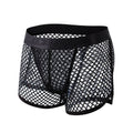 Men's Solid Color Mesh Low Waist Four Corner Underwear