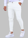 Men's Solid Color Twill Slim Fit Stretch Feet Pants