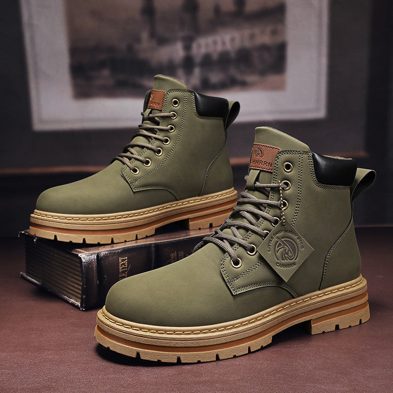 Men's Plus Size Vintage Leather Worker Boots