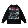 Kitten Print Loose Pullover Sweatershirt