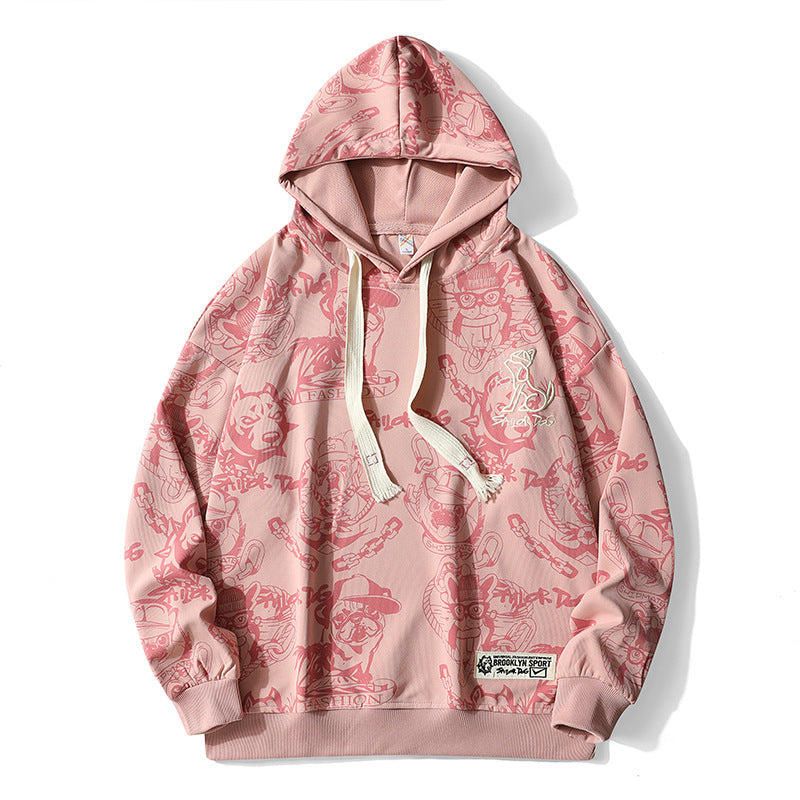 Korean Style Trendy Loose Round Neck Hooded Casual Pullover