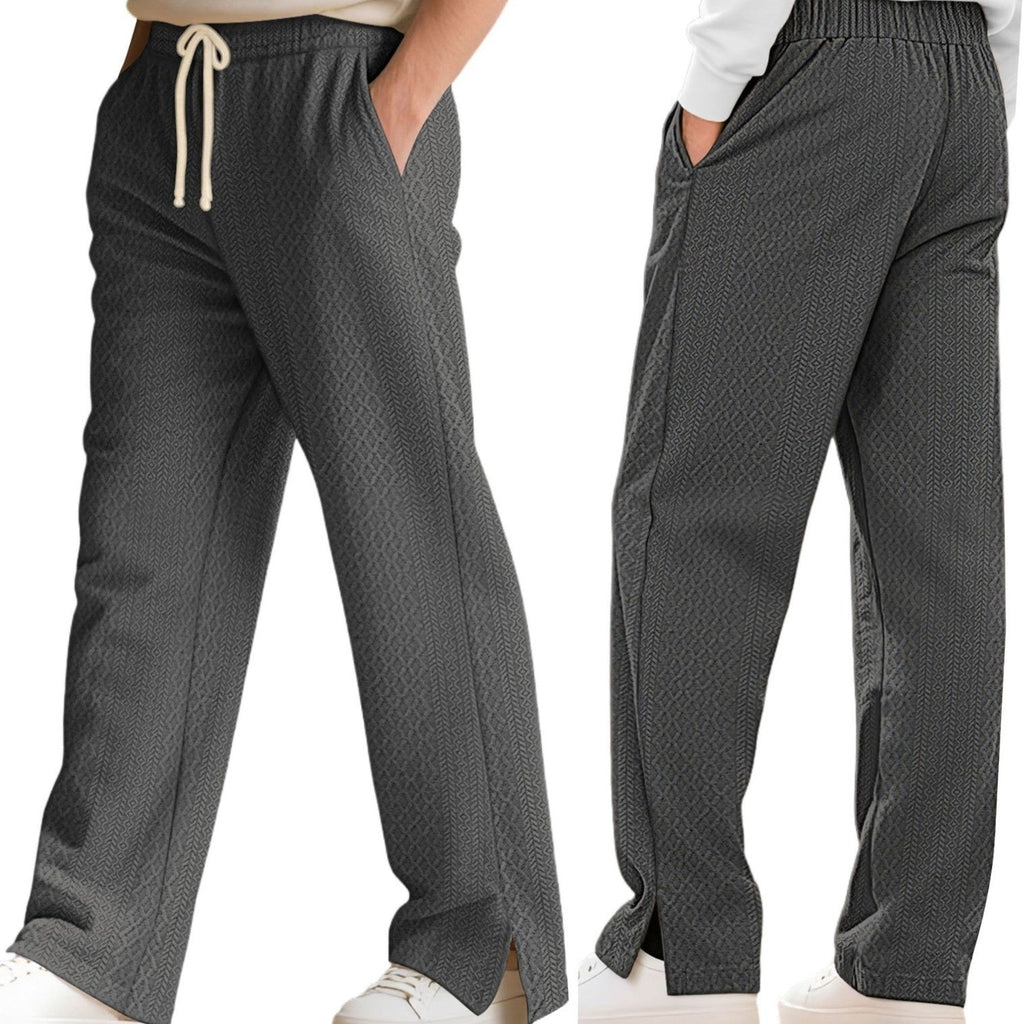 Loose Casual Jacquard Knit Straight-leg Men's Pants