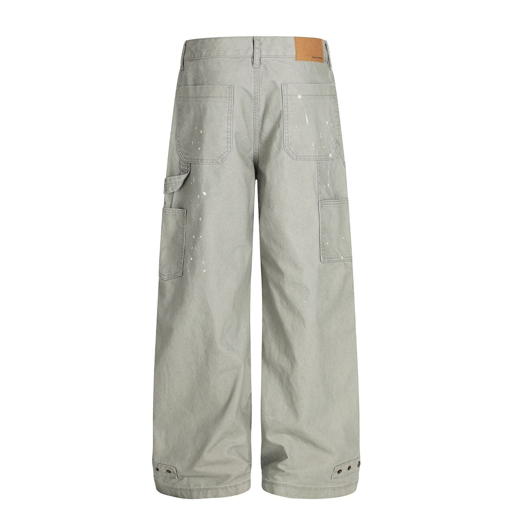 Retro Hand-dotted Ink Men's Loose Casual Work Pants